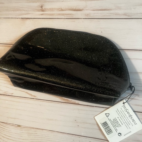 YSL Cosmetic Makeup Case Yves Saint Laurent Beaute Sparkle Zip Closure NWT - Picture 8 of 12